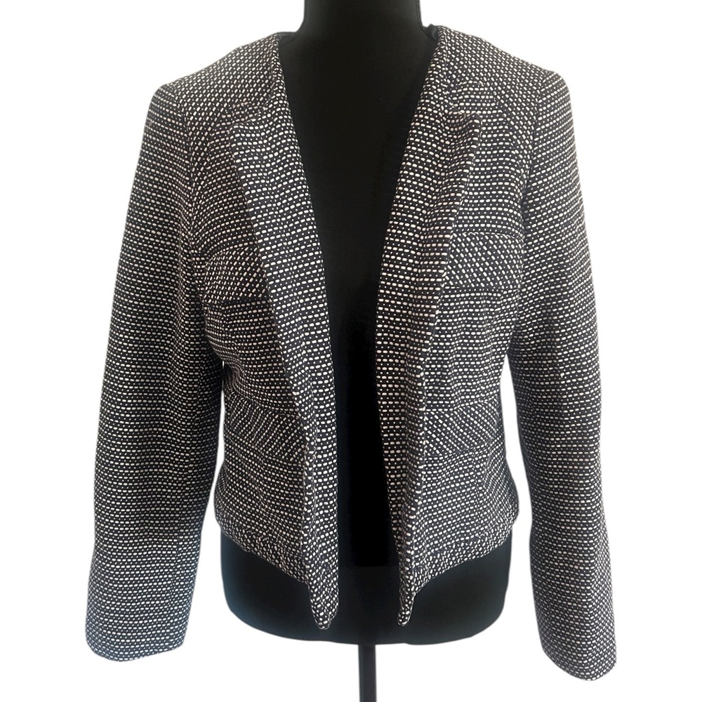 Cynthia Rowley Textured Navy and White Blazer